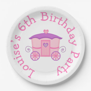 Princess Birthday Party Pink en Paars Papieren Bordje