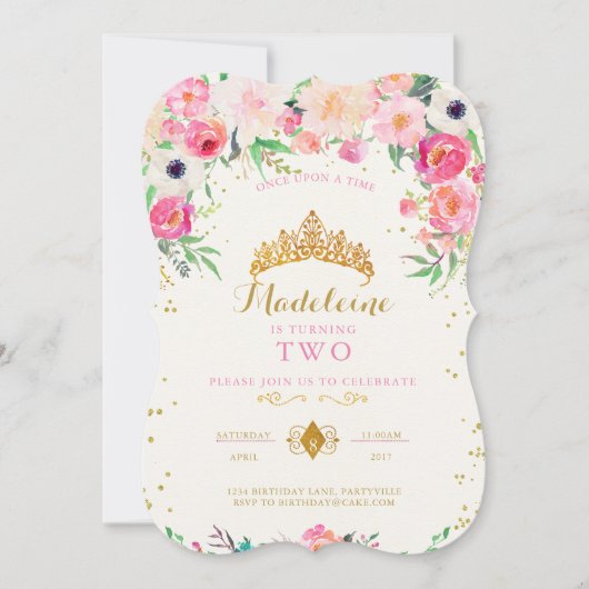 Princess Birthday Uitnodiging (Voorkant)