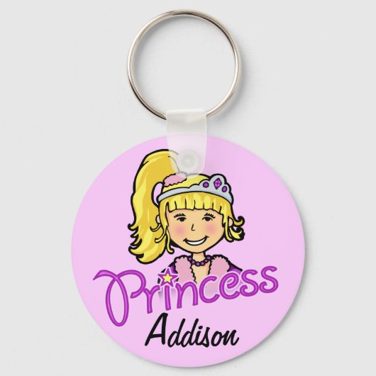 Princess blonde paars name sleutelhanger (Voorkant)