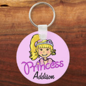 Princess blonde paars name sleutelhanger (Voorkant)