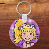 Princess blonde paars sleutelhanger (Voorkant)