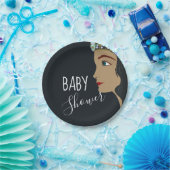 Princess Blue Baby shower Papieren Bordje (Feest)