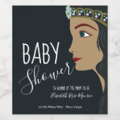 Princess Blue Baby shower Wijn Etiket (Enkel label)