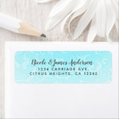 Princess Blue Elegant Storybook Swirl Wedding Etiket (Insitu)