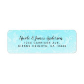 Princess Blue Elegant Storybook Swirl Wedding Etiket (Voorkant)