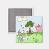 Princess - Brown hair Magneet (Voorkant / Achterkant)