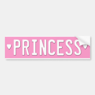Princess Bumpersticker License Bord Pink