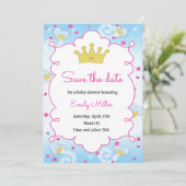 Princess Butterfly Baby shower Save the Date (Staand voorkant)
