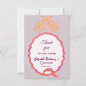 Princess Butterfly Tiara Crown Squiggle Invitation (Devant)