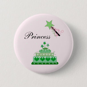 Princess Cake en Green Wand Ronde Button 5,7 Cm