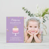 Princess Cake Foto Verjaardag Uitnodiging (Staand voorkant)
