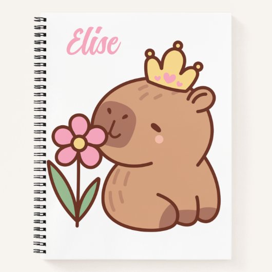 Princess Capybara Notitieboek (Voorkant)