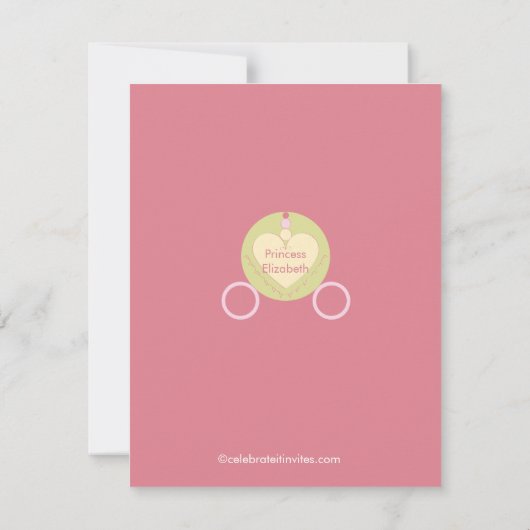 Princess Carriage Bedankt Card (Flat) (Achterkant)