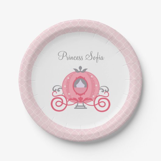 Princess Carriage Birthday Party Bord (Voorkant)