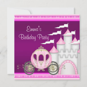 Princess Carriage Castle Girls Princess Birthday Kaart