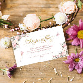 Princess Carriage Floral Baby Luierticket Informatiekaartje