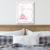 Princess Carriage Pink and Grey Canvas Art Afdruk (Insitu (Slaapkamer))