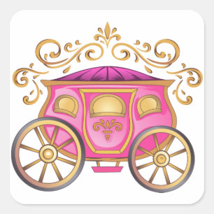 Princess Carriage Vierkante Sticker