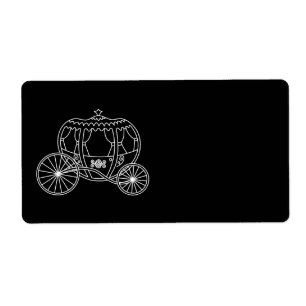 Princess Carriage, White op Black. Etiket
