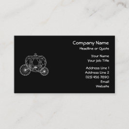 Princess Carriage, White op Black. Visitekaartje