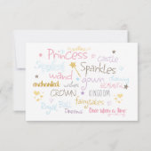 PRINCESS CARTE DE REMERCIEMENTS d'anniversaire per (Dos)