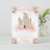 Princess Castle 5th Birthday Five-ness Royal  Kaart (Staand voorkant)