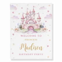 Princess Castle Affiche de bienvenue d'anniversair