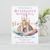 Princess Castle Anniversaire Fête Invitation (Debout devant)
