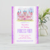 Princess Castle Anniversaire Invitation violet (Debout devant)