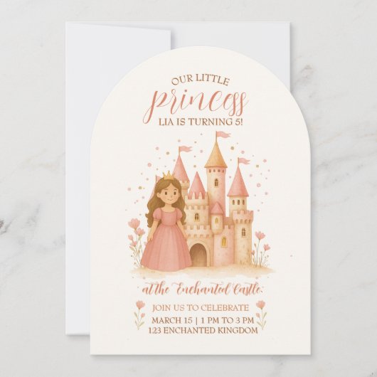 Princess Castle Birthday Invitation  (Devant)