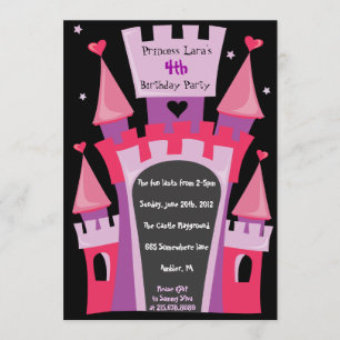 PRINCESS CASTLE Birthday Party Invitation Kaart