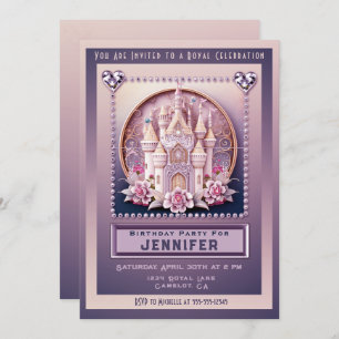 Princess Castle Birthday Party Invitation Kaart