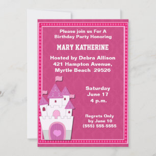 Princess Castle Birthday Uitnodiging