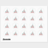 Princess Castle bruiloft Classic Ronde Sticker (Vel)