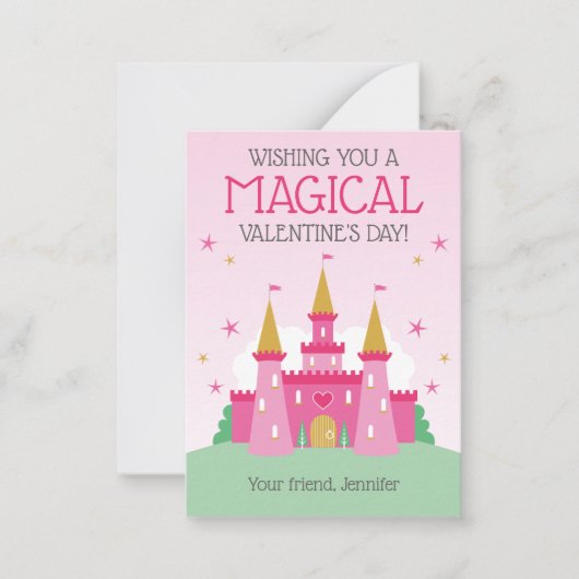 Princess Castle Classroom Valentine Cartes pour en (Devant)