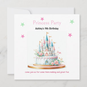 Princess Castle Enchanted verjaardagsuitnodiging Kaart