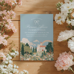 Princess Castle Floral Sprookjesverjaardag Kaart