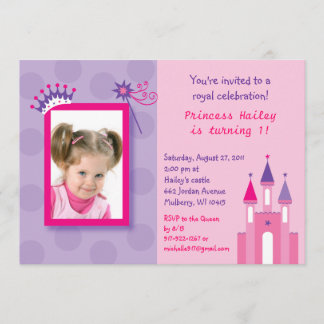 Princess Castle Foto Birthday-uitnodigingen Kaart