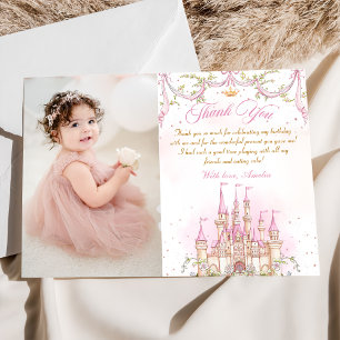 Princess Castle Girl Birthday Photo Carte de remer