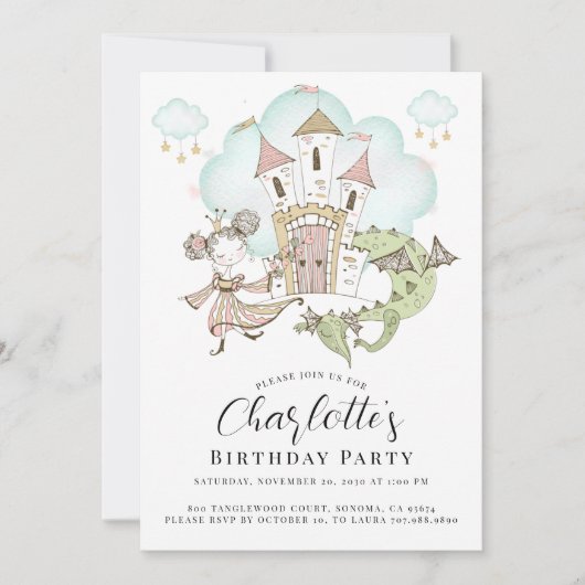 Princess Castle Girl's Birthday Party Invitation (Devant)