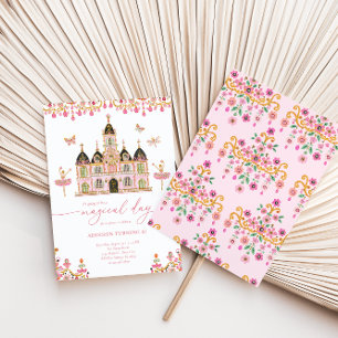 Princess Castle Girls Coquette Verjaardag Uitnodig Kaart