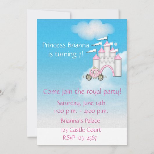 Princess Castle Invitation (Devant)