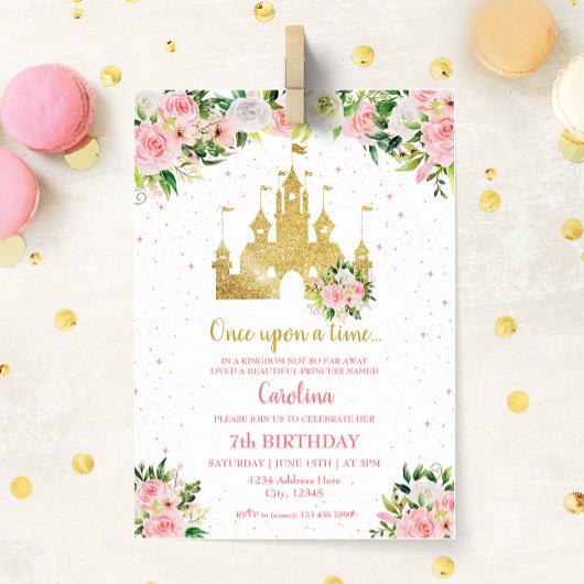Princess Castle Invitation d'anniversaire