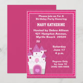 Princess Castle Invitation d'anniversaire (Devant / Derrière)