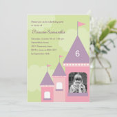 Princess Castle Photo Invitation d'anniversaire (Debout devant)