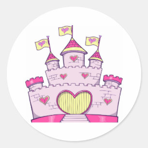 Princess castle ronde sticker