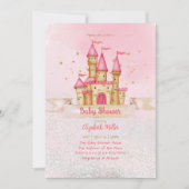 Princess Castle Thème Baby Girl Douche Invitation (Devant)