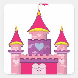 Princess Castle Vierkante Sticker