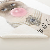 Princess Cat Bgloebel gom Sherpa Deken (3/4)