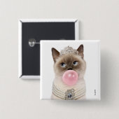 Princess Cat Bgloebel gom Vierkante Button 5,1 Cm (Voorkant /achterkant)